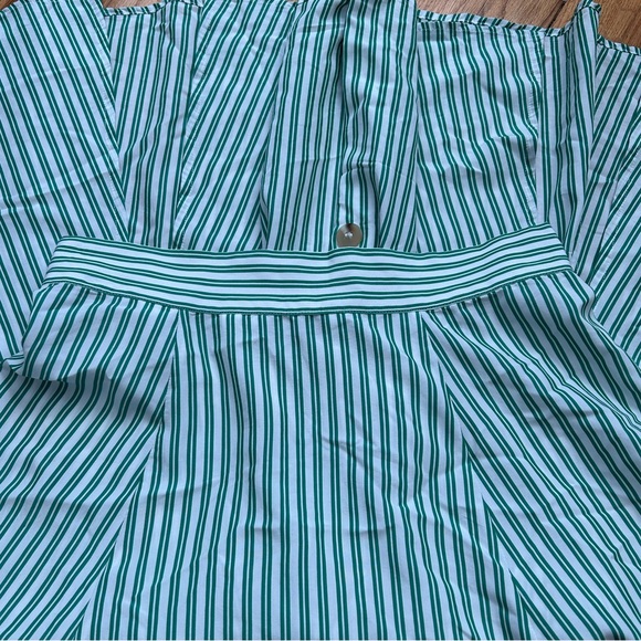& Other Stories Mint Striped A-Line Skirt - Picture 9 of 9
